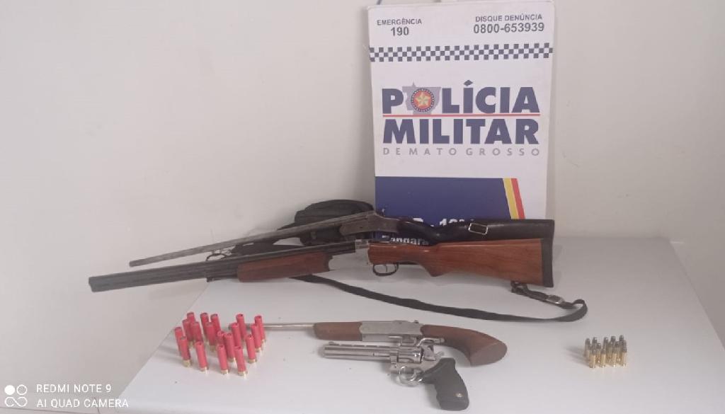 Patrulha Rural prende cinco suspeitos e apreende armas de fogo em Tangará da Serra
