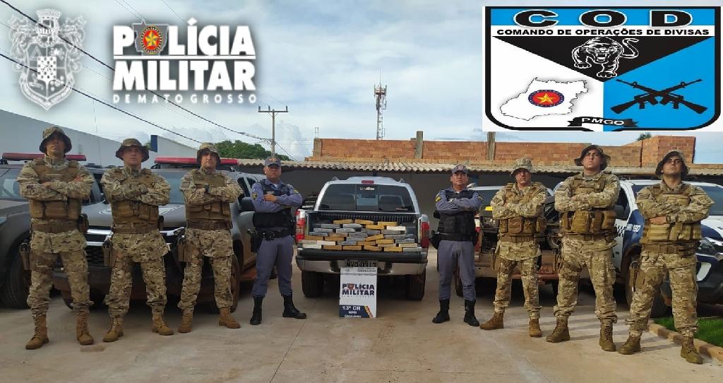 Polícia Militar apreende 40 kg de cocaína e prende dupla por tráfico de drogas no interior