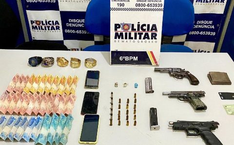 Força Tática prende quadrilha e apreende armas de fogo e drogas em Cáceres