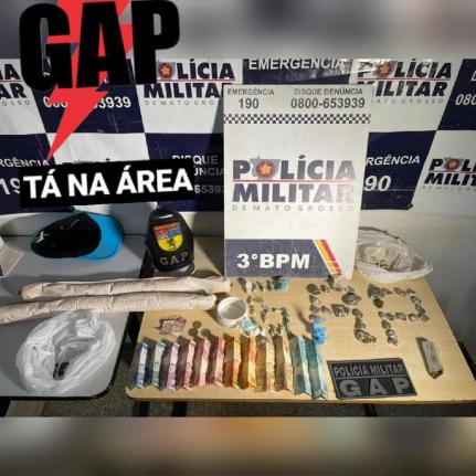 RESIDENCIAL NOVA CANAÃ:  Polícia Militar prende suspeitos com explosivos e porções de drogas em Cuiabá