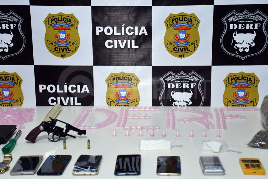 MT: DERF:  Polícia localiza carro roubado na madrugada e três são presos com drogas e armas