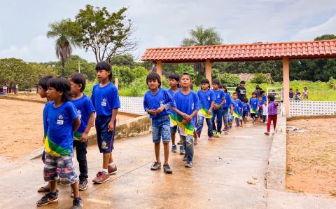 MT: Xavantes participam de aula inaugural de projeto na aldeia São Pedro em Campinápolis