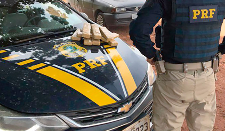 PRF apreende 10 tabletes de maconha na BR-163 em Sinop e suspeitos fogem para mata