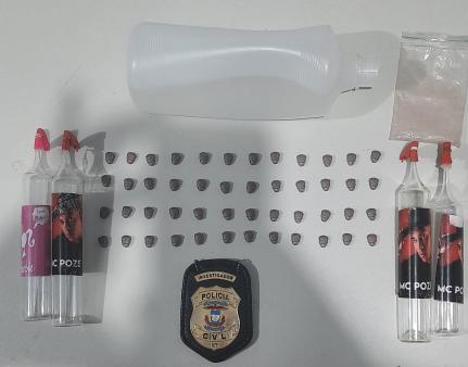 Polícia Civil prende traficante com 48 compridos de ecstasy e frascos de lança-perfume