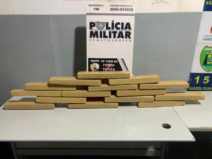 Homem é preso com 15 tabletes de maconha em Várzea Grande
