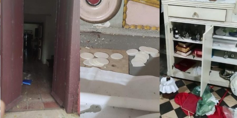 Paróquia é invadida na madrugada e suspeitos quebram sacrário e jogam hóstias no chão