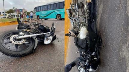 VEÍCULO PEGOU FOGO:   Jovem morre horas após bater moto contra ônibus em MT