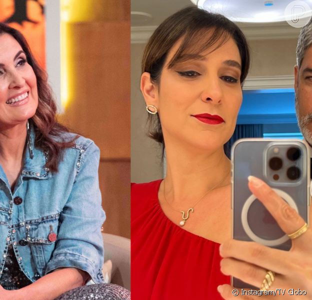 Fátima Bernardes se junta a William Bonner e à atual mulher do ex-marido, Natasha Dantas, em selfie. Veja!