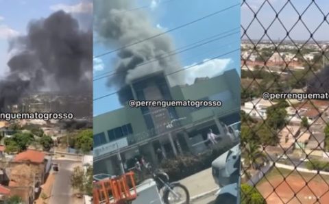 MT:  Incêndio atinge edifício no Bosque da Saúde, em Cuiabá
