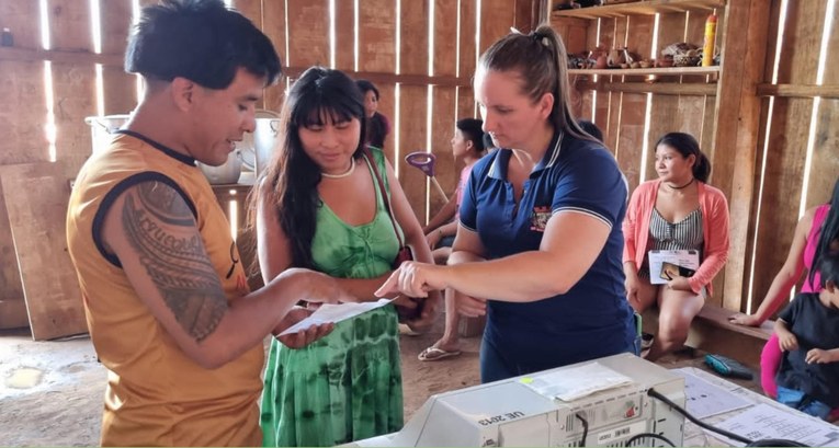 Eleitores indígenas de Mato Grosso participam de treinamento com simulação de votação nas urnas