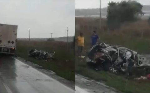 RODOVIA DA MORTE: Uma criança e mais quatro adultos morrem em acidente entre carreta e carro na BR-163