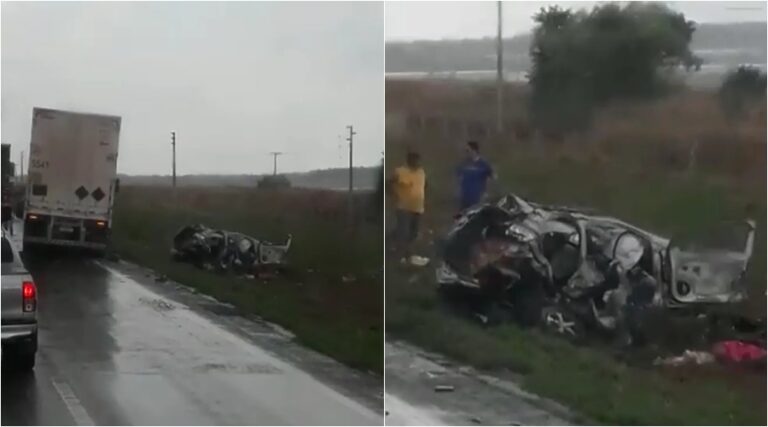 RODOVIA DA MORTE: Uma criança e mais quatro adultos morrem em acidente entre carreta e carro na BR-163