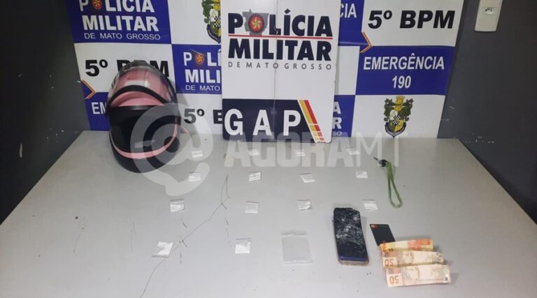 ABORDAGEM:    Suspeita é presa em flagrante por tráfico de drogas no Jardim Belo Horizonte