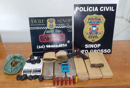 EM CASA DE SINOP:  Polícia prende dois homens e apreende menor 16 anos por tráfico de drogas