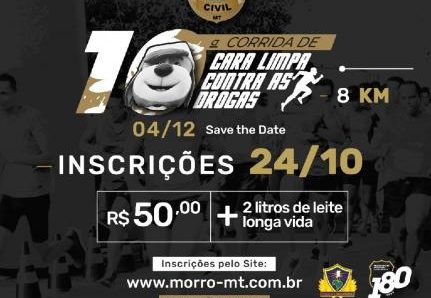 PRÁTICA ESPORTIVA: Polícia Civil abre inscrições para 10ª Corrida De Cara Limpa contra as Drogas