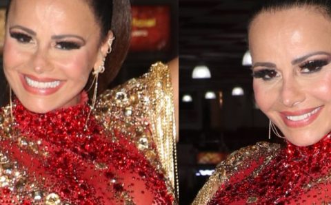Viviane Araujo brilha em ensaio de Carnaval com look coladíssimo ao corpo e web baba: ‘Já com tudo no lugar’.
