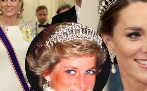Kate Middleton escolhe tiara centenária e favorita de Princesa Diana em 1º banquete como Princesa de Gales