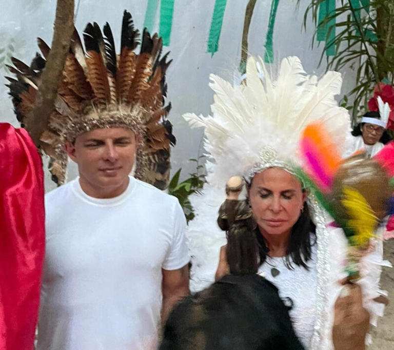 Gretchen se casa pela terceira vez em ritual indígena