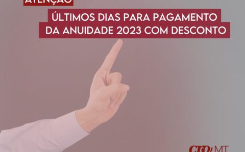 Últimos dias para pagar a anuidade 2023 com desconto