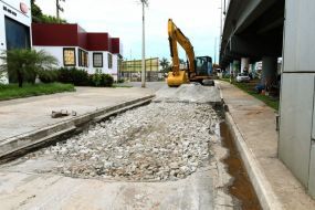 Após infiltração, alça de acesso à Avenida Beira Rio passa por reparos