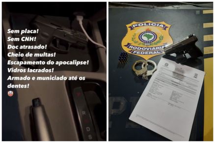 CARREGAVA ARMA: PRF prende motorista que fazia vídeos com música “Tô invisível”