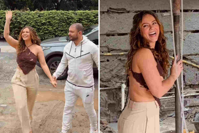 Paolla Oliveira e Diogo Nogueira mostram obras de nova mansão
