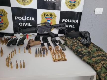 ASSOCIAÇÃO CRIMINOSA: Trio é preso com fuzil, revólveres e munições no interior de MT
