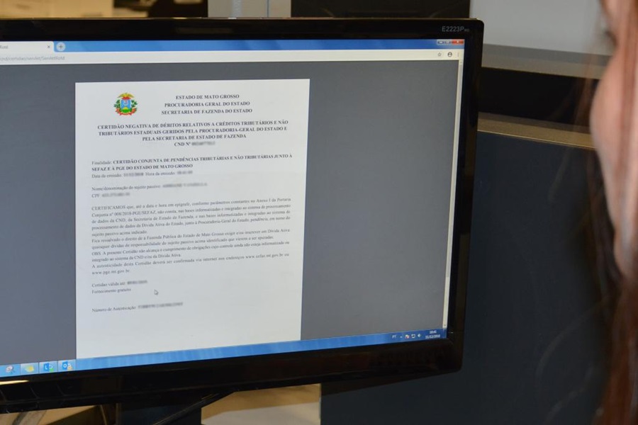 MT:  SISTEMA LIBERADO:  Sefaz disponibiliza novo serviço para consultar dívidas e pendências fiscais pela internet