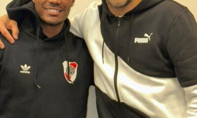 Suárez visita concentração do River na véspera de jogo decisivo contra o Inter em Porto Alegre