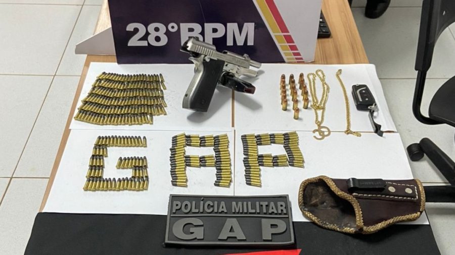 JACIARA: Homem é preso com arma de fogo e mais de 300 munições
