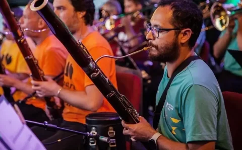 Jovens músicos do Pantanal se apresentam com a OSB, no Rio de Janeiro