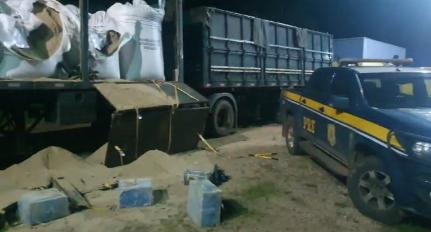 PRF apreende 200kg de cocaína escondidos em caminhão de carga