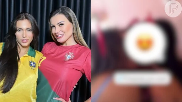 Mas gente?! De lingerie, Andressa Urach dá beijão em ex-amante de Neymar e esquenta o clima na web: ‘Ela é maravilhosa’