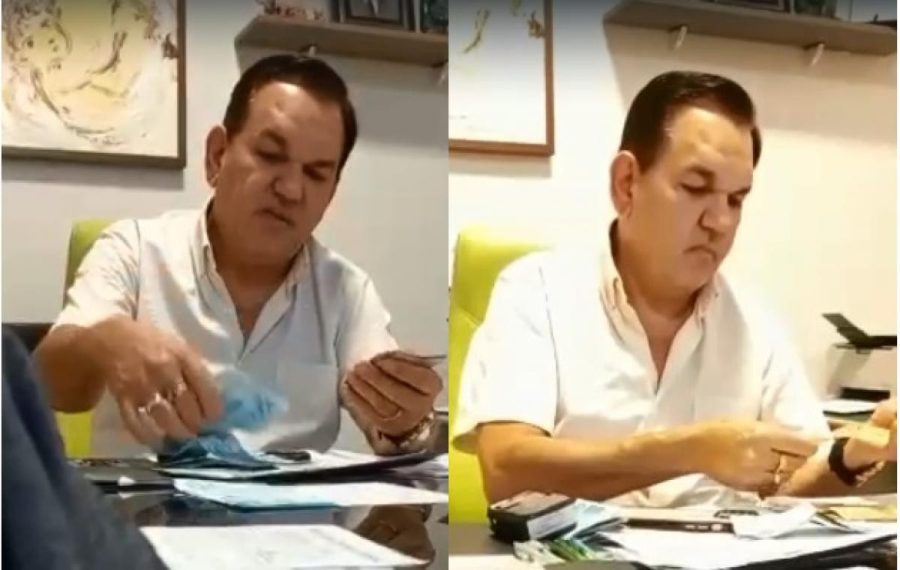 MT:  Câmara abre processo de cassação contra prefeito filmado contando dinheiro de suposta propina em MT