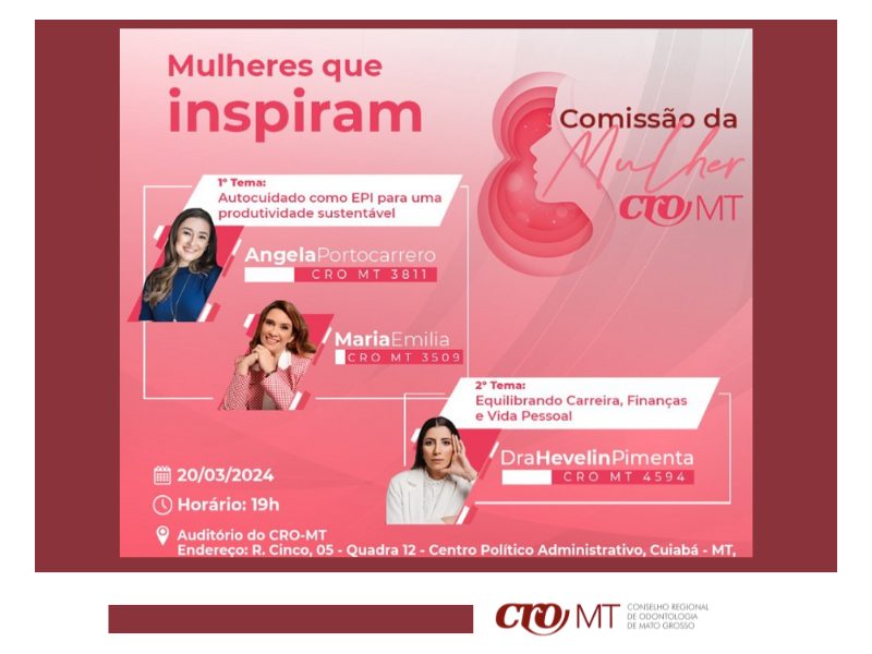 MT:  CRO-MT convida para evento ‘Mulheres que Inspiram’