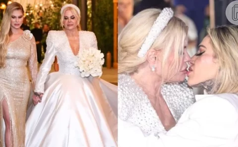 Monique Evans aposta em vestido de R$ 40 mil com 10 mil cristais para casamento com Cacá Werneck; veja os looks das noivas!