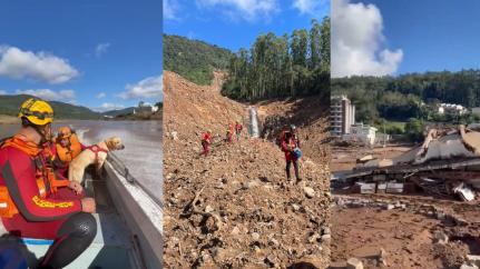 VÍTIMAS DE ENCHENTES: Bombeiros de MT já resgataram 44 pessoas e 18 animais no RS