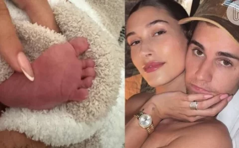 É menino! Nasce o primeiro filho de Justin e Hailey Bieber; casal divulga foto fofíssima do pequeno na web