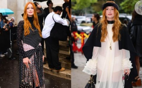 Vestido preto, transparência e mais: Marina Ruy Barbosa rouba a cena com looks elegantes durante a Semana de Moda de Paris 2024