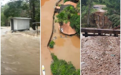 Temporais destroem pontes, estradas e alagam cidades em MT