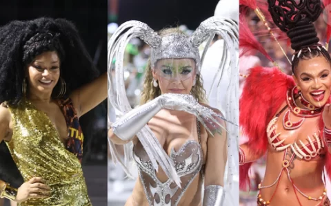 Carnaval 2025: musas e rainhas de bateria entregam fantasias já em clima de desfile oficial no primeiro dia de ensaio técnico no RJ