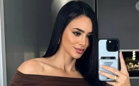 ‘Barriguinha gigante’: em vestido justo marrom, Bruna Biancardi valoriza mudança no corpo com gravidez e tem beleza elogiada na web