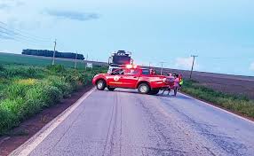 Bombeiros socorrem vítima após acidente de trânsito na MT-140