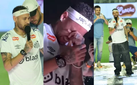 ‘Não vai faltar…’: Neymar cai no choro em volta ao Santos após 12 anos; Bruna Biancardi, Mavie e Davi Lucca vão à chegada na Vila Belmiro