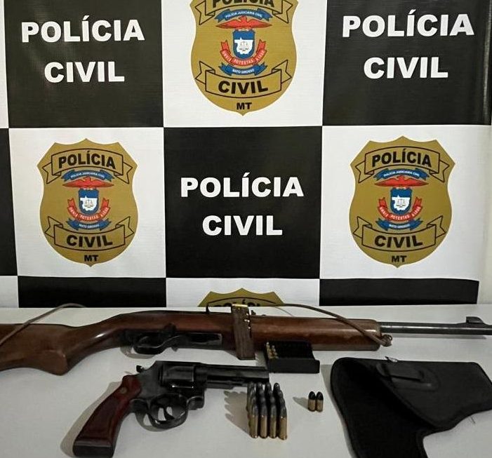 Polícia Civil apreende armas de fogo na zona rural de Rondonópolis