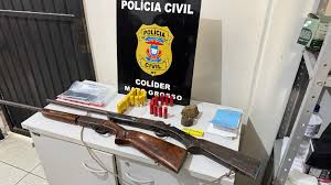 Polícia Civil apreende armas de fogo, munições e droga na zona rural de Colíder