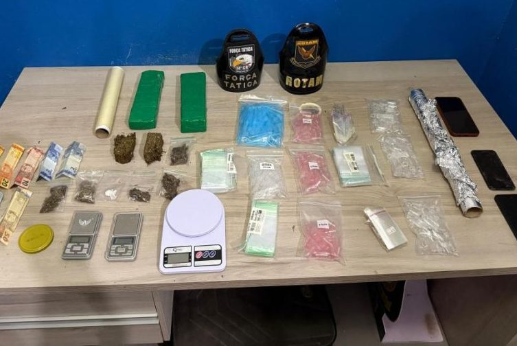 Rotam prende casal de faccionados e fecha ponto de venda de drogas em Lucas do Rio Verde