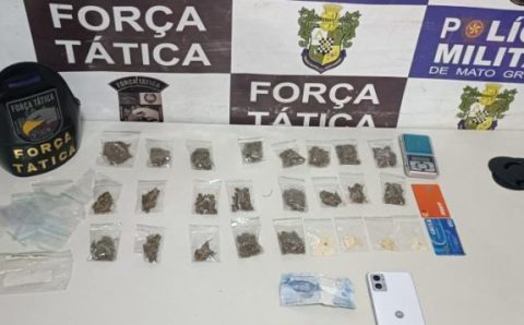 Força Tática prende homem com porções de maconha e pasta base em Rondonópolis