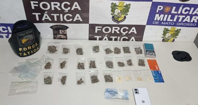 Força Tática prende homem com porções de maconha e pasta base em Rondonópolis