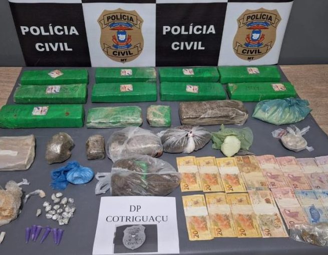 Polícia Civil apreende cerca de 10kg de droga em Cotriguaçú